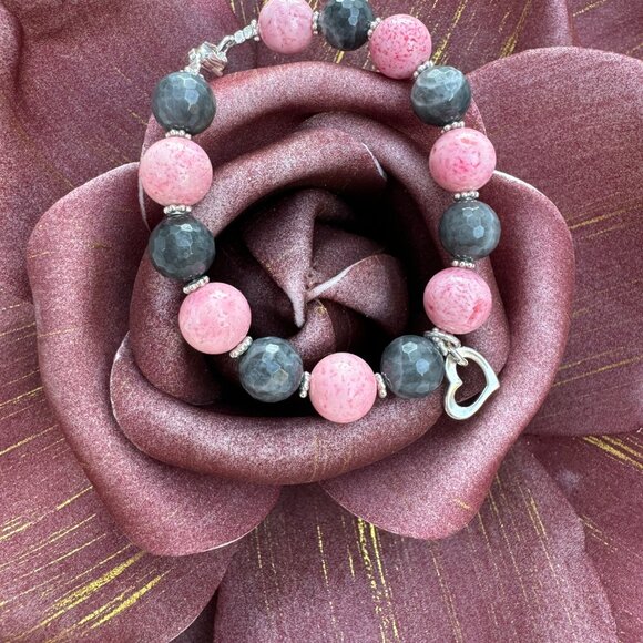 Silver Heart Hand Made Bracelet by Anwen - Picture 7 of 16